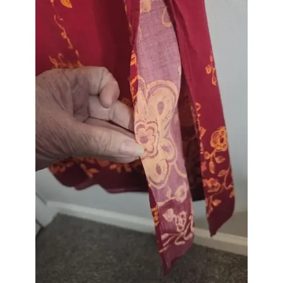 Womens Sheath Dress R & K Originals 20W Rayon Orange Fade Burgundy - Picture 4 of 6